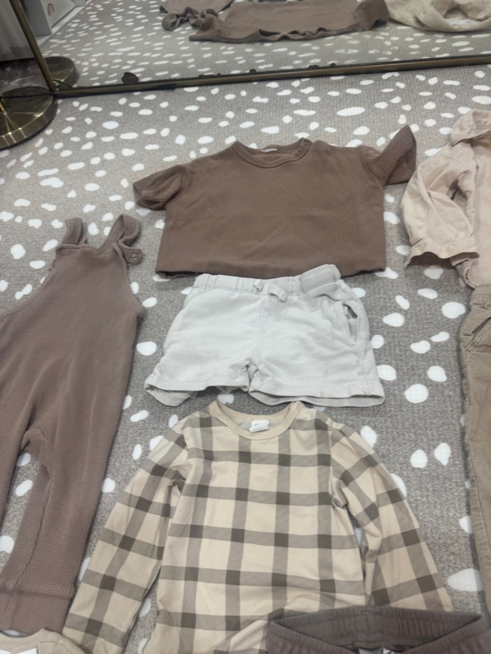 Lot of 10 Zara Kids H&M neutral jumpsuit sweater beige toddler boy shorts pants - Picture 7 of 16